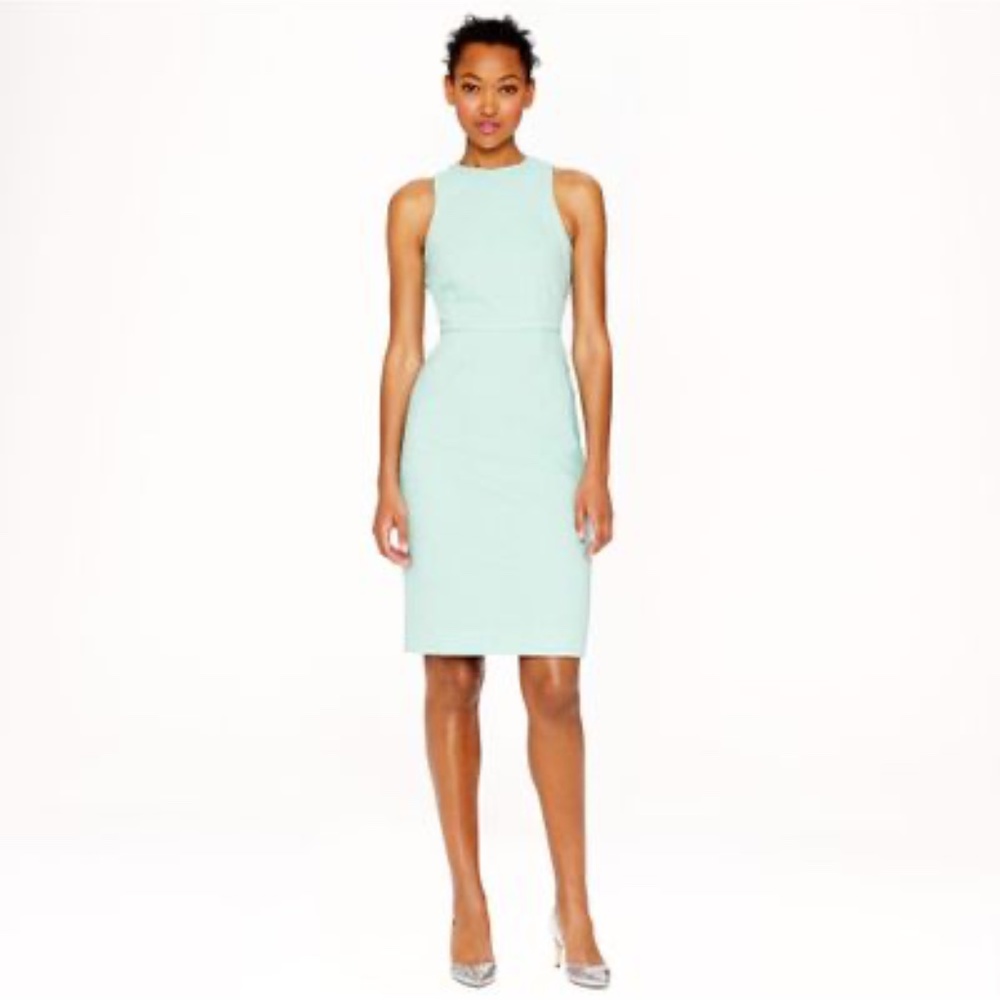 J. Crew blue Matelassé sheath dress